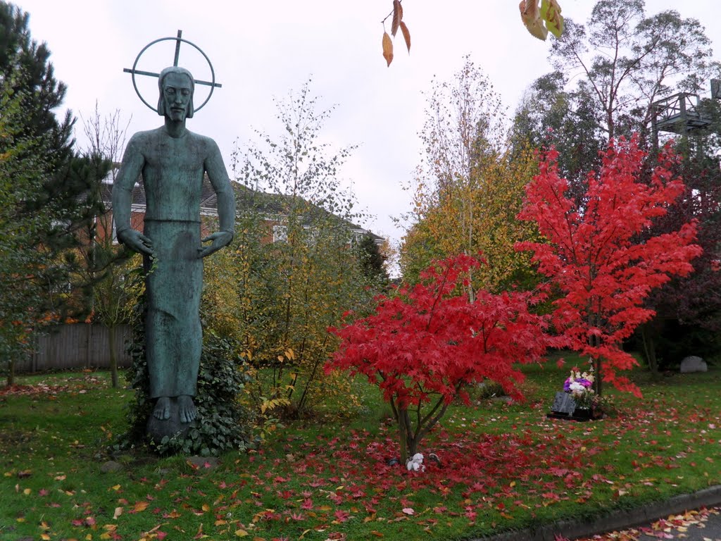 Large Bronze  in the memorial garden of St Peters R.C. Church