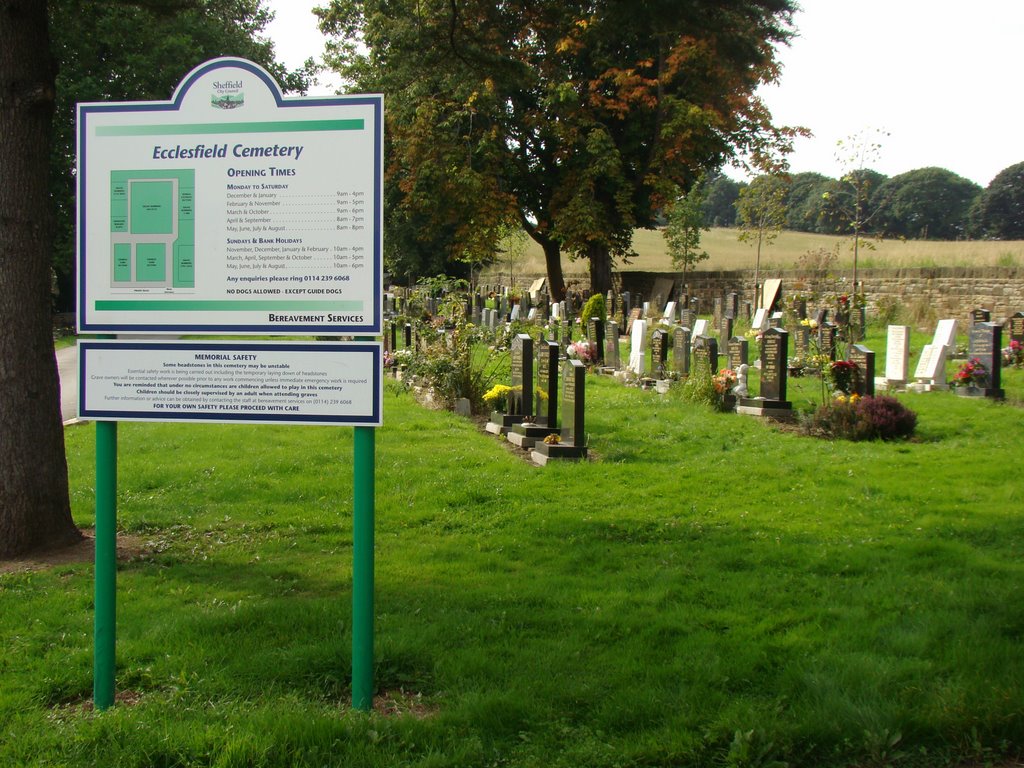 Ecclesfield Cemetery and information sign, Sheffield S35