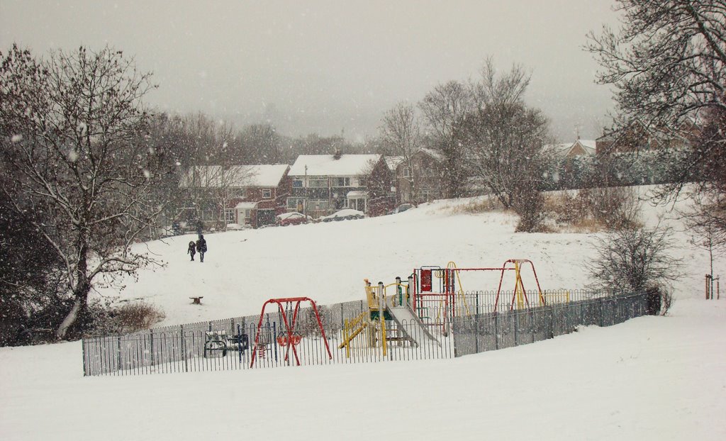 Snowy playground, Charltonbrook, Chapeltown/High Green, Sheffield S35