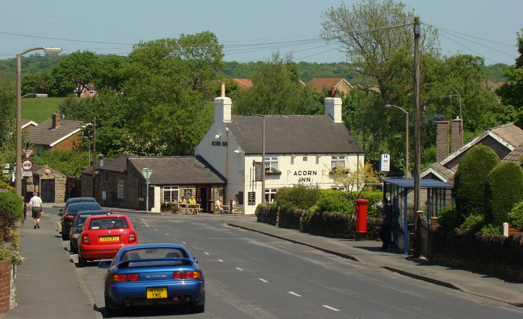 Looking down Bracken Hill towards the Acorn Inn, Burncross, Sheffield S35