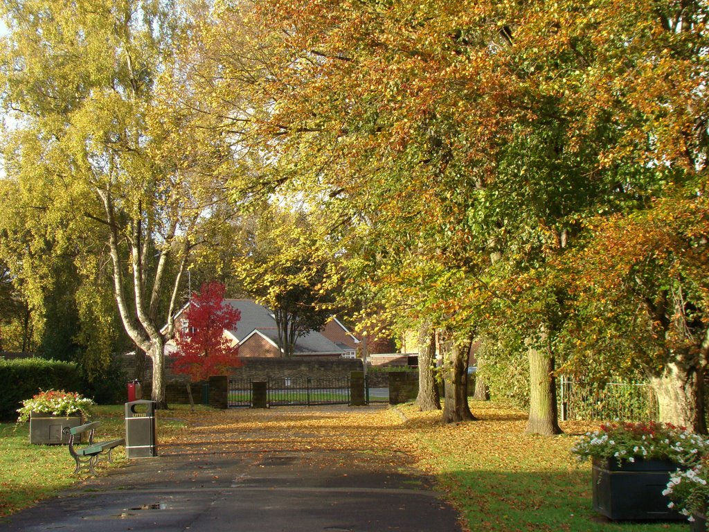 Ecclesfield Park looking towards Church Street in autumn, Sheffield S35
