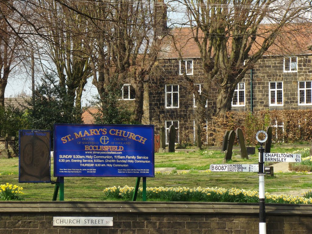 Church Street signs near St. Marys church, Ecclesfield, Sheffield S35
