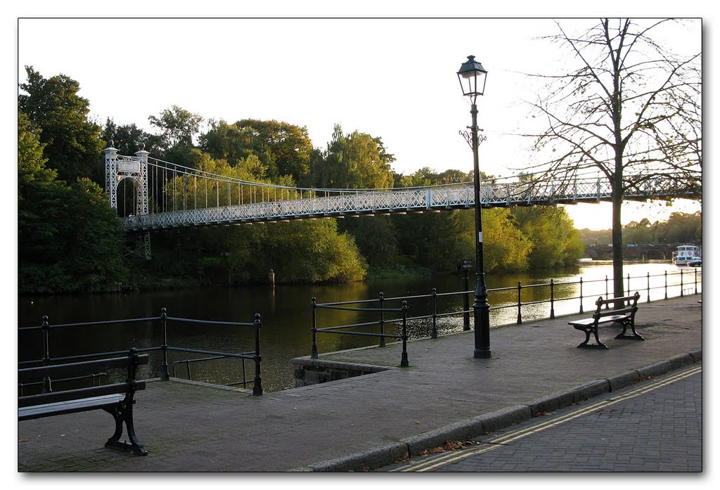 The Suspension Bridge crossing the River Dee, Chester