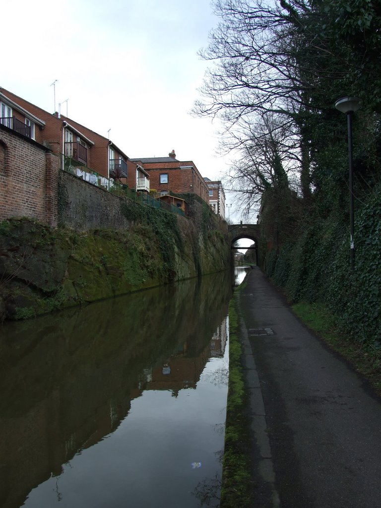 Chester Canal (1770s) looking east though Northgate cutting