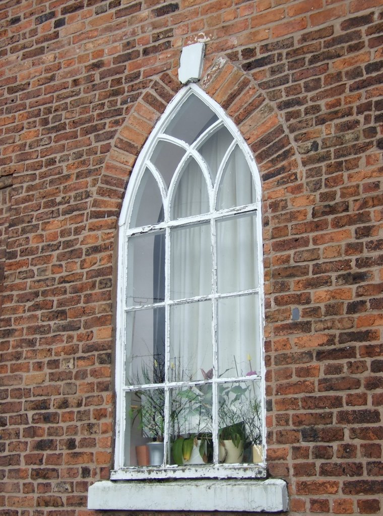 Neo-gothic window in C18th Deanery house, Chester