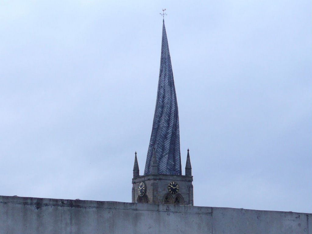 Chesterfield Parish Church Spire from car park roof
