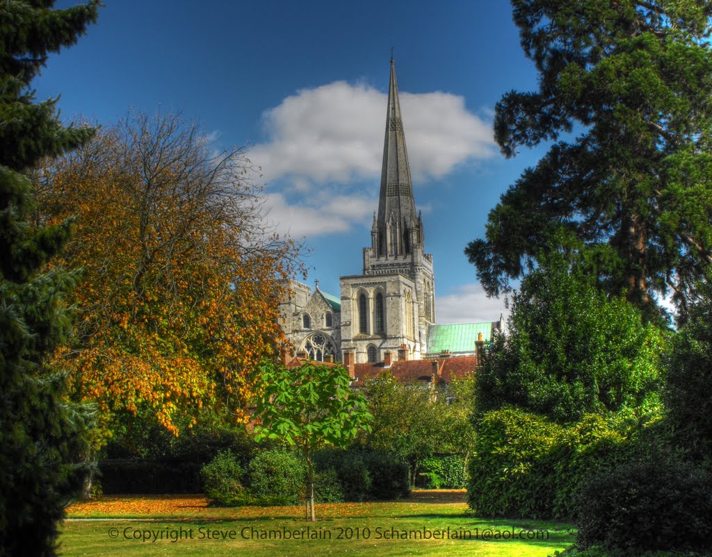 Chichester Cathedral from Bishops Garden