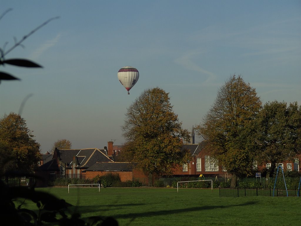 Balloon over Duke Street school, Chorley