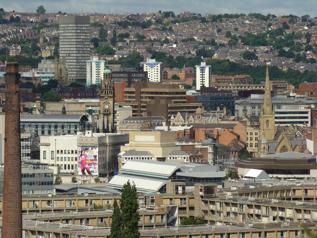 Sheffield City Centre and Crookes from Skye Edge, Sheffield S2/S1/S10