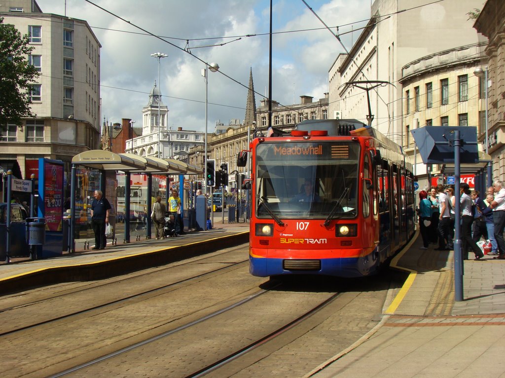 Supertram at Fitzalan Square/Ponds Forge tramstop, Sheffield S1