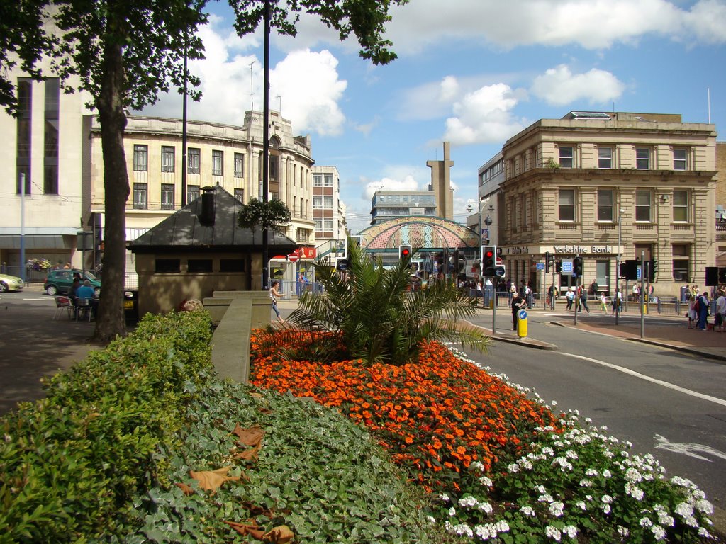Looking towards Commercial Street/High Street and Haymarket from Fitzalan Square, Sheffield S1