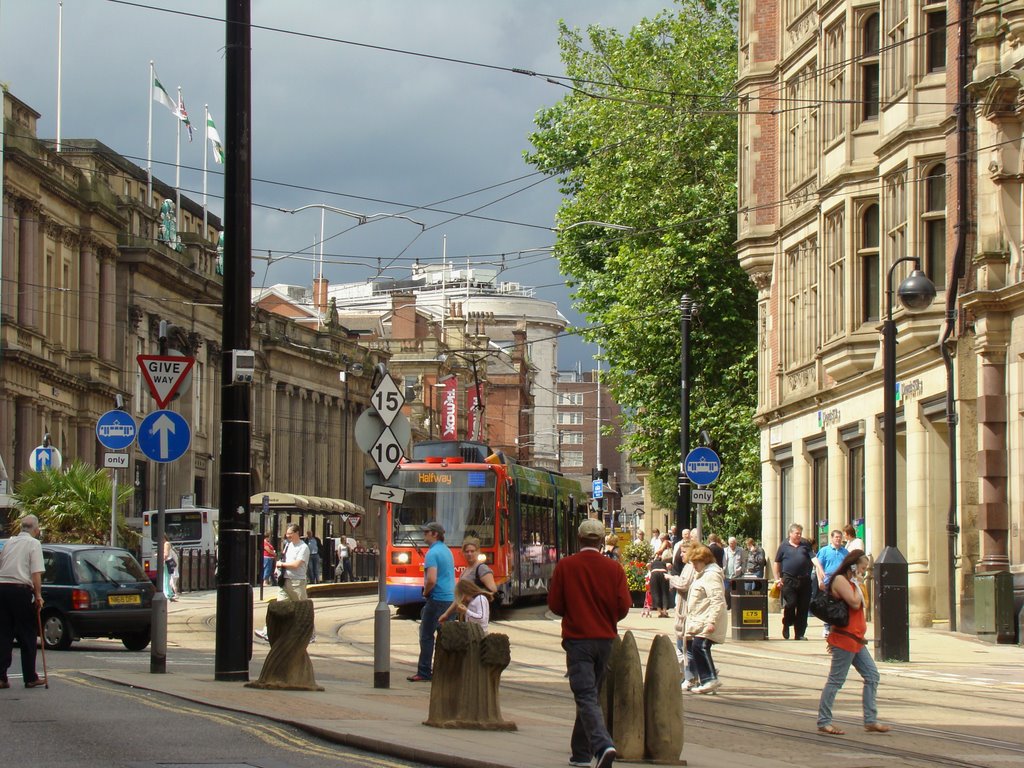 Looking up High Street towards Church Street, Sheffield S1