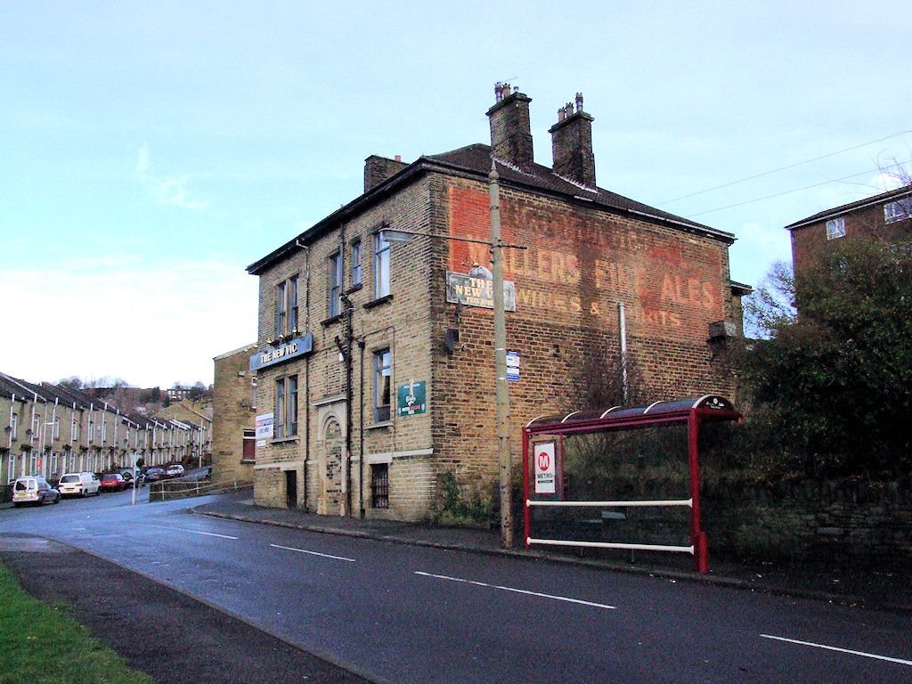 Old painted sign on The New Vic pub, Bolton Woods