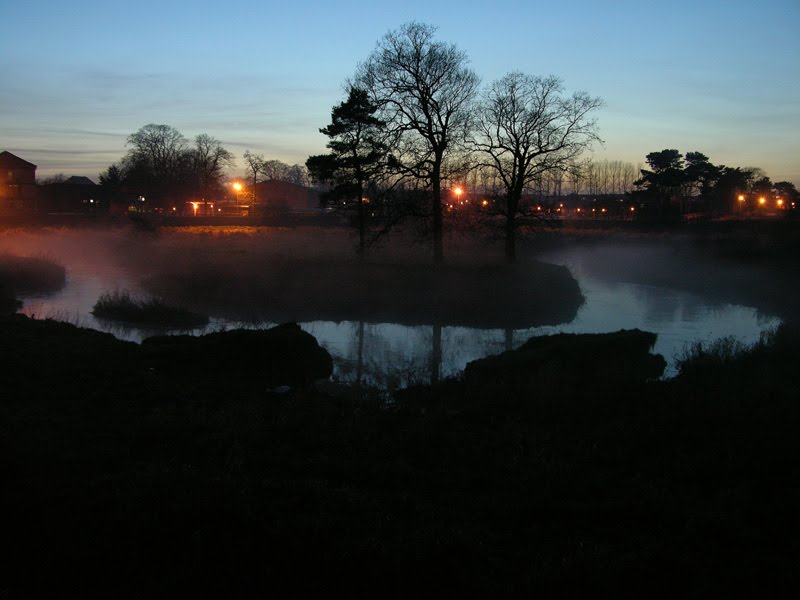 Mist rising from the River Braid, Ballymena