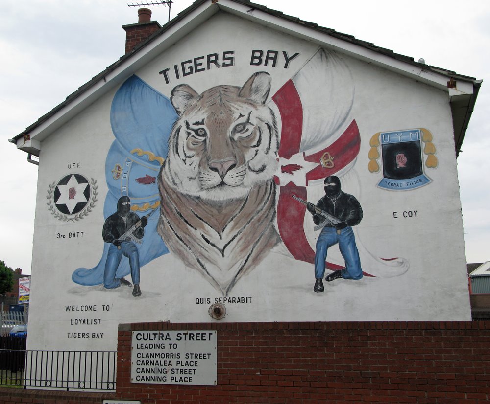 Belfast, Northern Ireland. Tigers Bay mural in Cultra Street