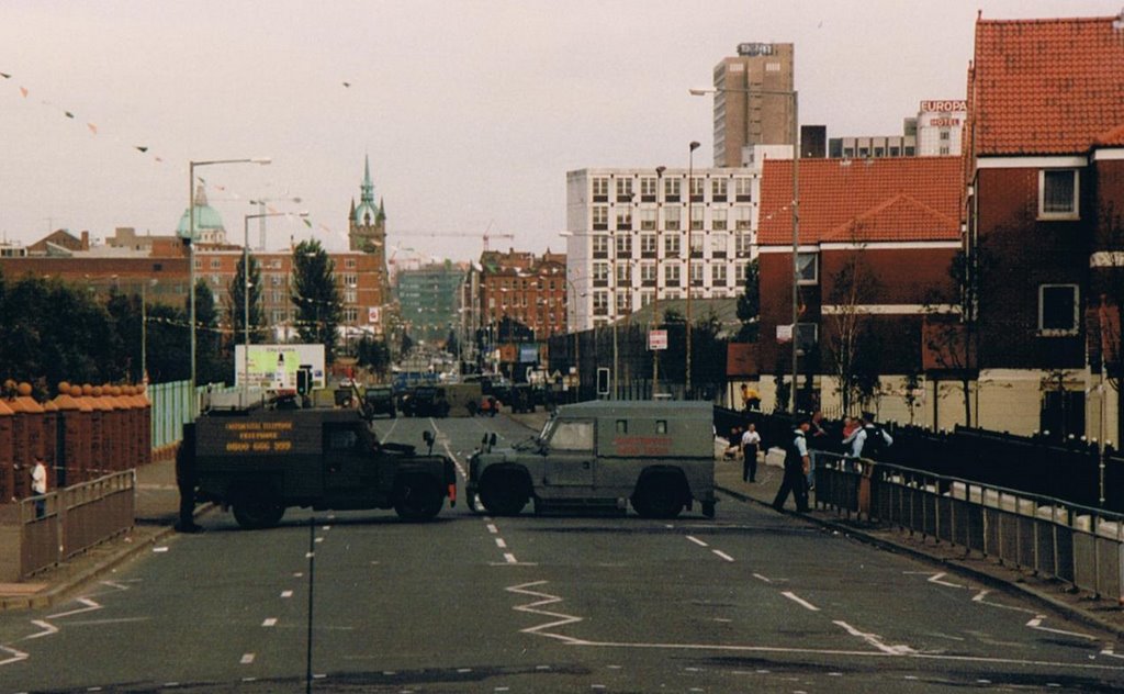 Belfast, Road Block by RUC (Royal Ulster Constabulary), Northern Ireland