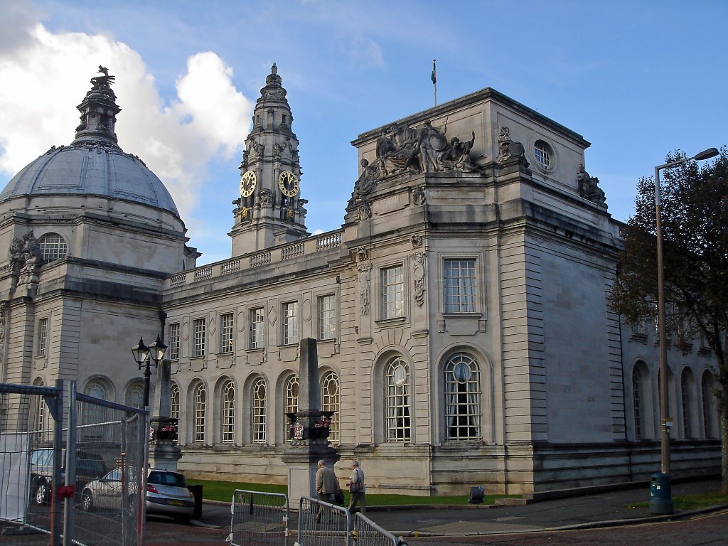 Cardiff city hall, (Caerdydd, Cymru)