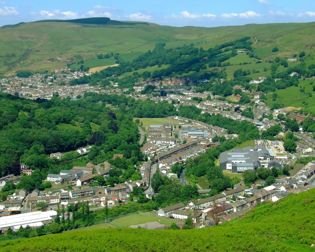 Llwynypia from Penrhys Mountain