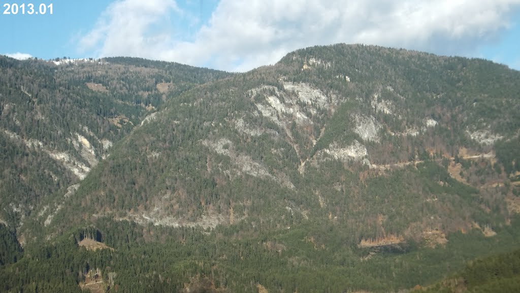 Mountains along Highway A10 in Austria