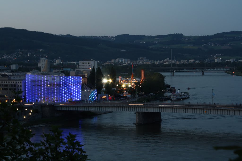 Ars Electronica Center AEC in Blue