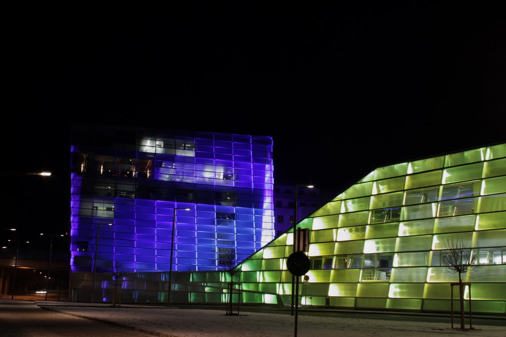 Ars Electronica Center AEC in Green and Blue