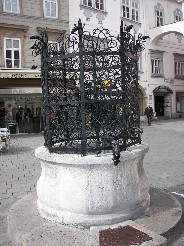 Wiener Neustadt - Hauptplatz, Schrauthamerbrunnen