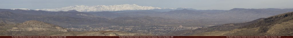 Republic of Mountainous Karabakh. Stepanakert panorama, the capital city of RMK