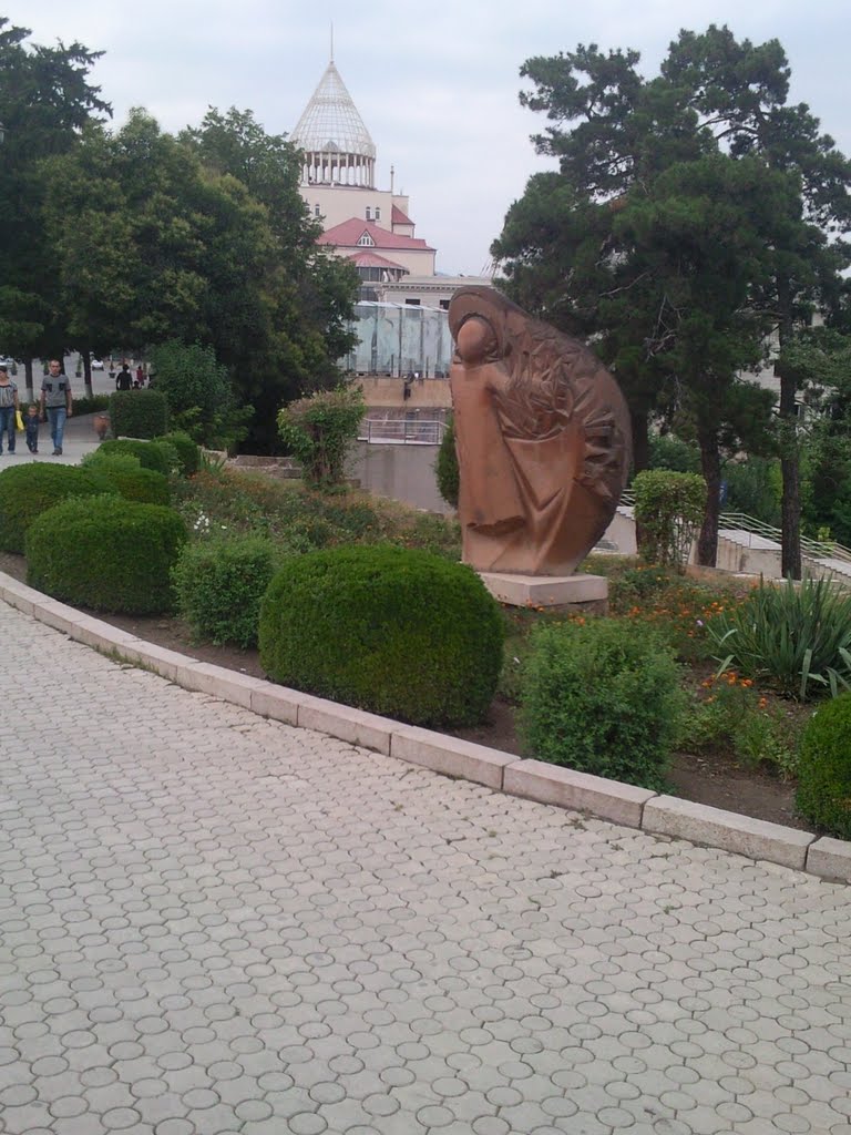 "Angle"  Statue near Rep. Sq.  2011aug.Stepanakert