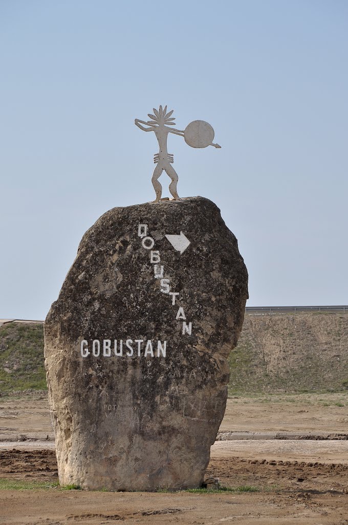 Gobustan national park road sign