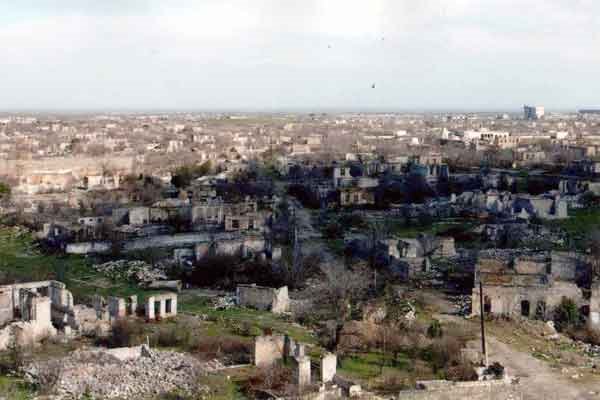 Ruins Aghdam town of Azerbaijan Republic after armenian occupation