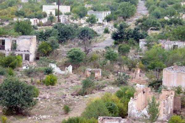 Ruins Aghdam town of Azerbaijan Republic after occupation