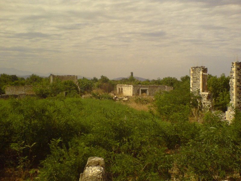 Ruins Aghdam town of Azerbaijan Republic after occupation