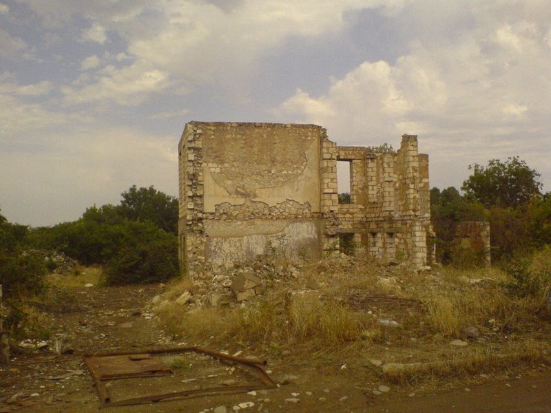 Ruins Aghdam town of Azerbaijan Republic after occupation