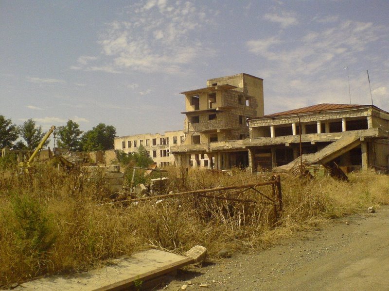 Ruins Aghdam town of Azerbaijan Republic after occupation