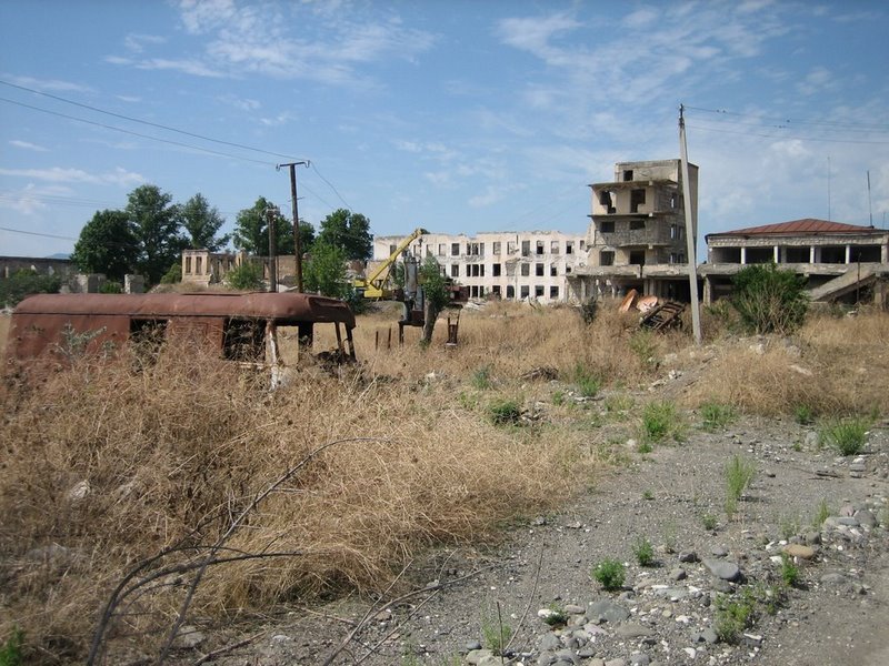 Ruins Aghdam town of Azerbaijan Republic after occupation