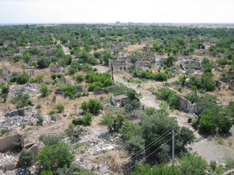 Ruins Aghdam town of Azerbaijan Republic after occupation