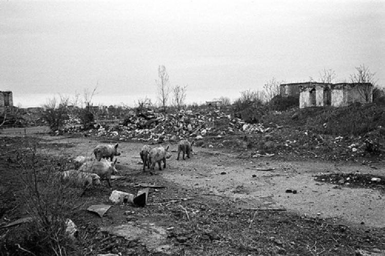Ruins Aghdam town of Azerbaijan Republic after armenian occupation