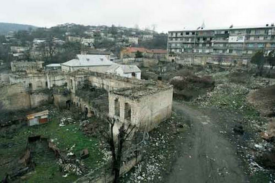 Ruins Aghdam Town of Azerbaijan Republic after armenian occupation -16