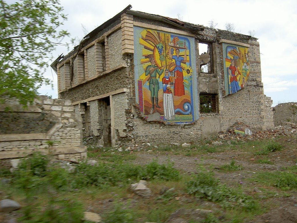 town Akna /former Agdam/ ruined by azerbaijanian barbarians during war, Republic of Mountainous Karabagh. г, Акна /быв Агдам/ разрушенный азерскими варварами в ходе войны, НКР
