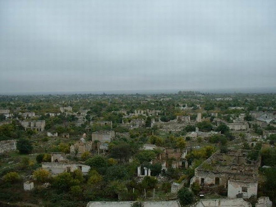 town Akna /former Agdam/ ruined by azerbaijan barbarian during war, Republic of Mountainous Karabagh. г, Акна /быв Агдам/ разрушенный азерскими варварами в ходе войны, НКР