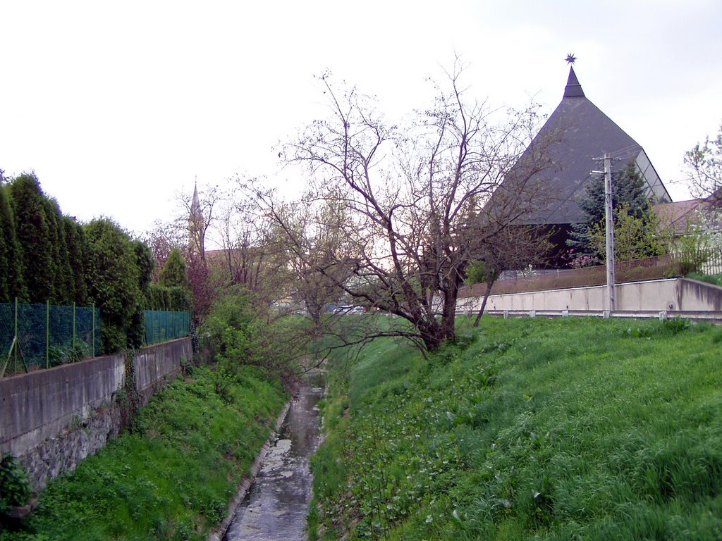 Lebuki patak, a református templommal, Tervező: Szabó István