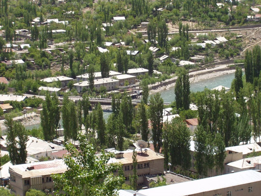 Bridge over Gunt. Khorog, Tajikistan.