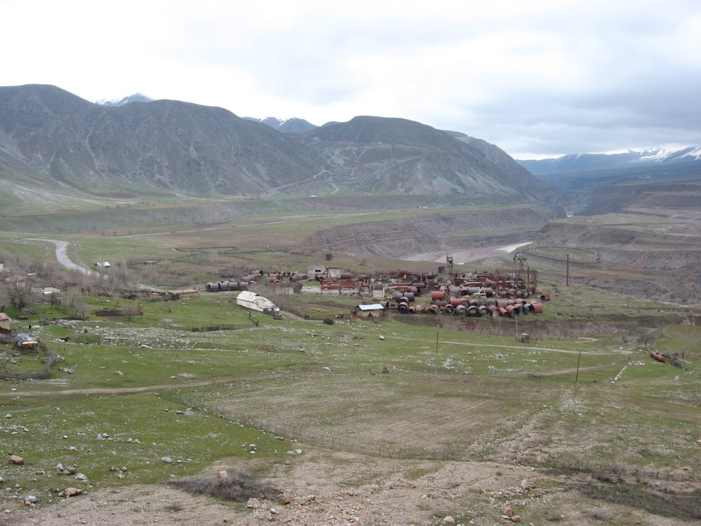 Traces of former construction of HPS (Near Rogun, Tajikistan)