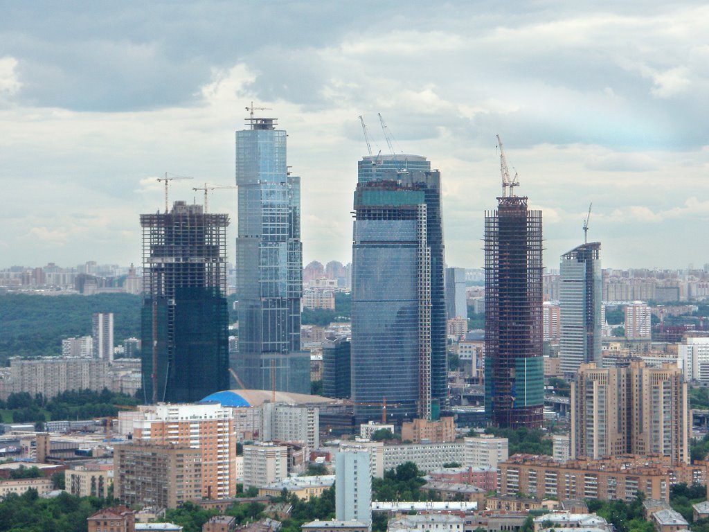 View to Moscow International Business Center from Twins-tower "House on Begovaya"