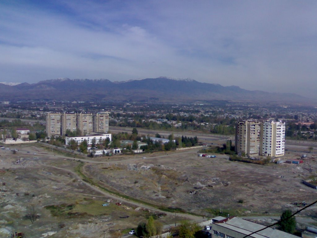 View of the eastern part of the Dushanbe from the roof of the Diagnostic Center (Tajikistan)
