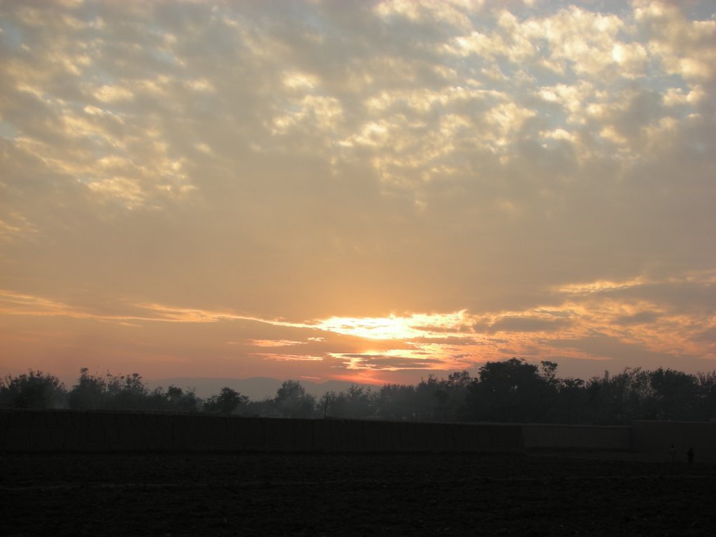 Sunset over chardara district of Kunduz province