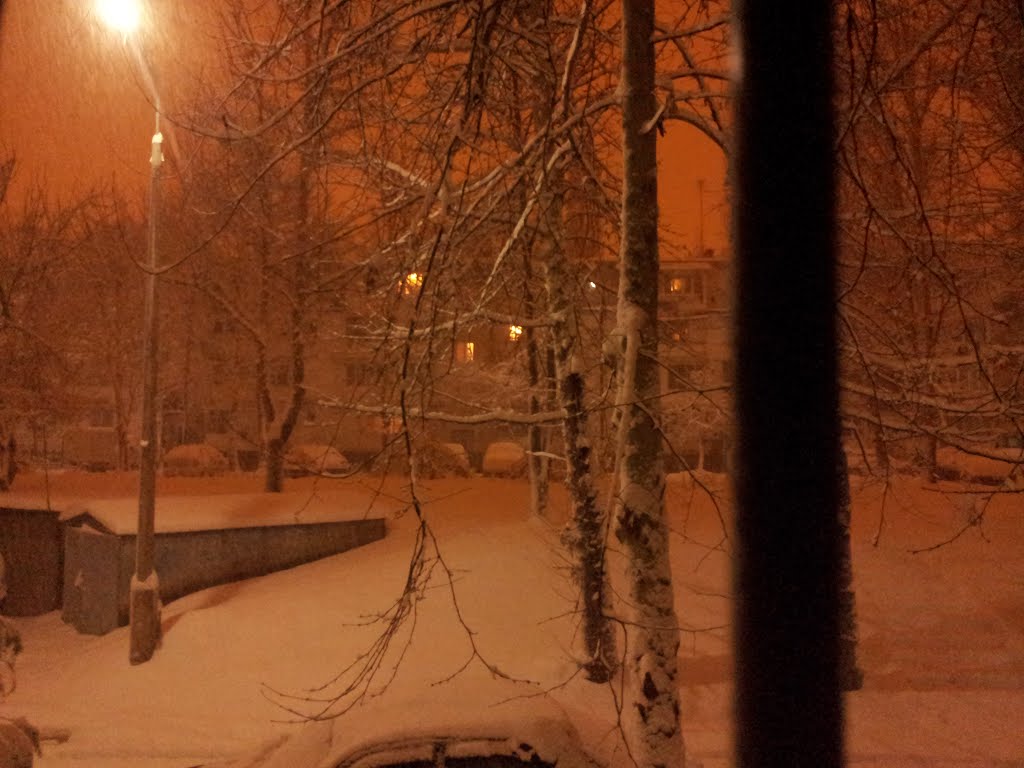 Dushanbe at night. Last snow.