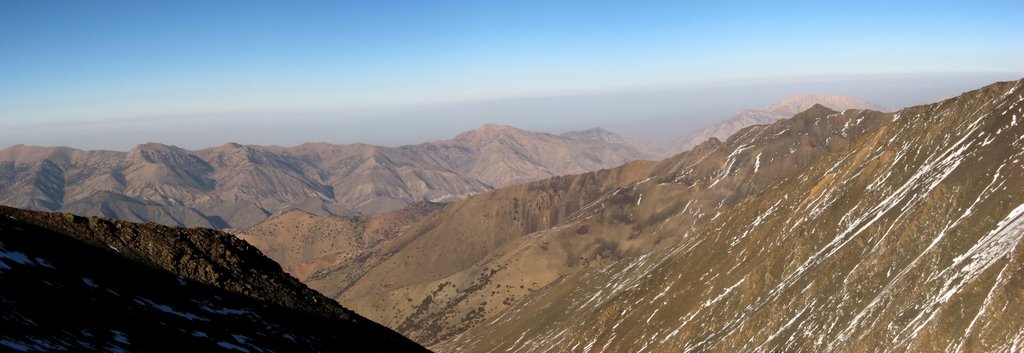 To the north, from Turkestan ridge. Sogd, Tajikistan.
