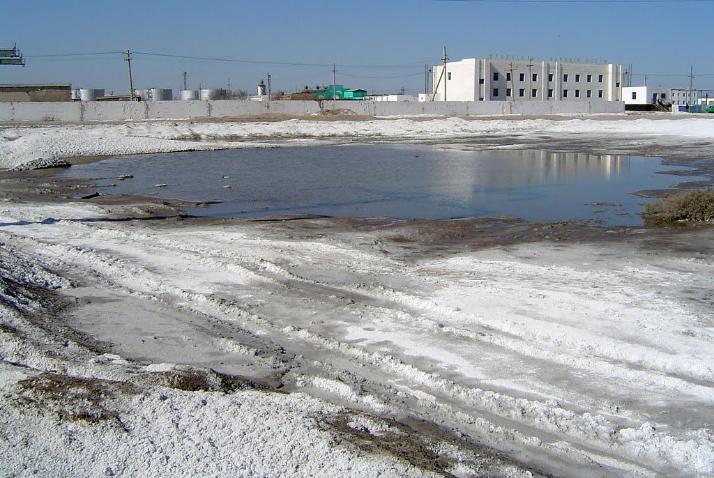 Soda sediments near Kungrad Cargo Station