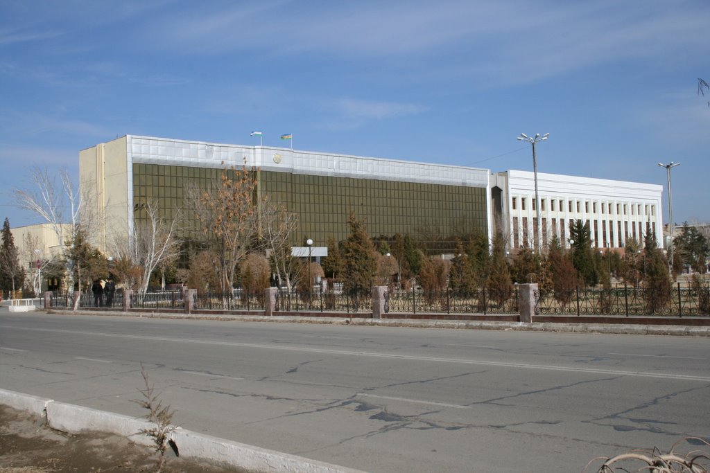 Government building in Nukus, Karakalpakstan, Uzbekistan